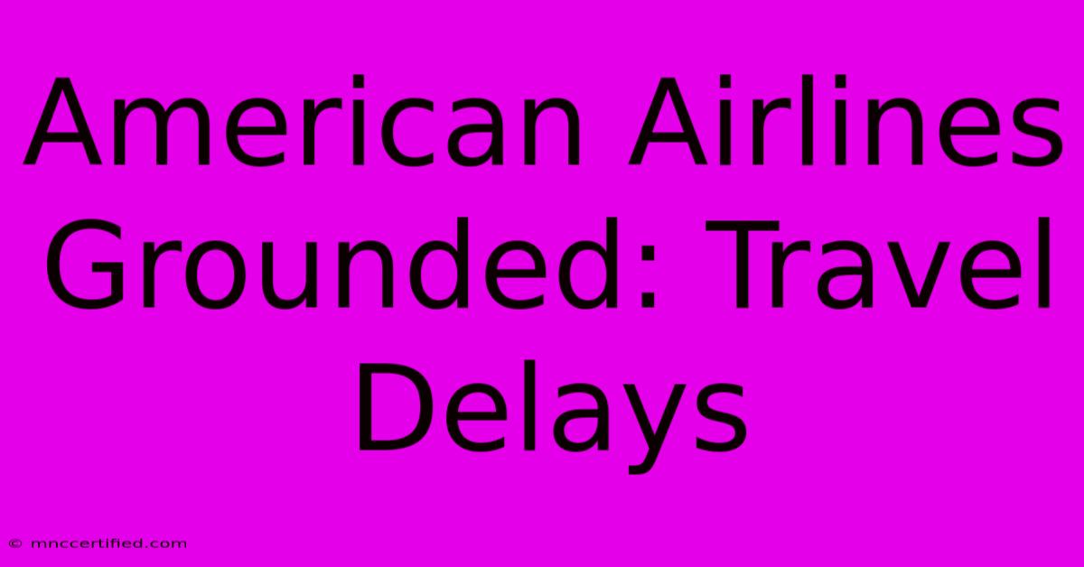 American Airlines Grounded: Travel Delays