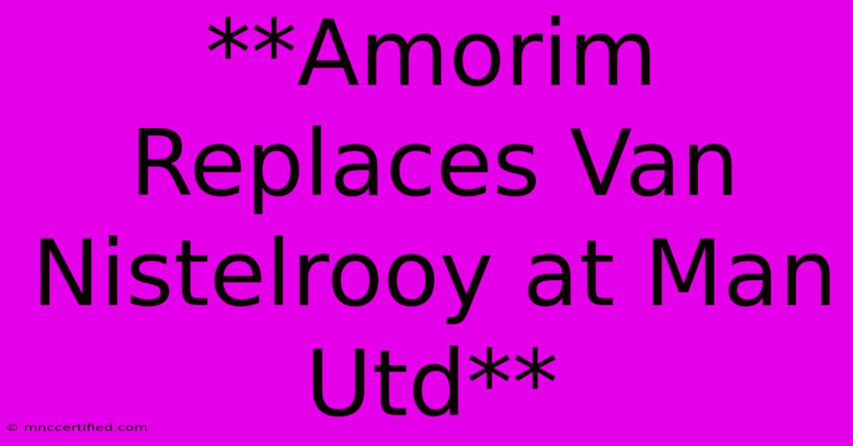 **Amorim Replaces Van Nistelrooy At Man Utd**