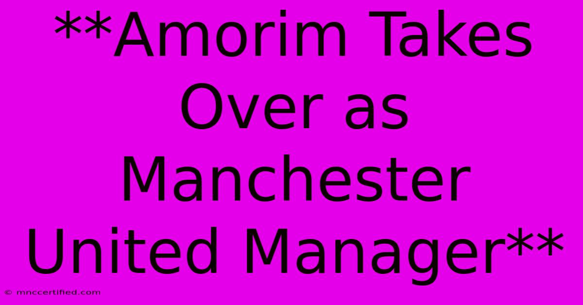 **Amorim Takes Over As Manchester United Manager**