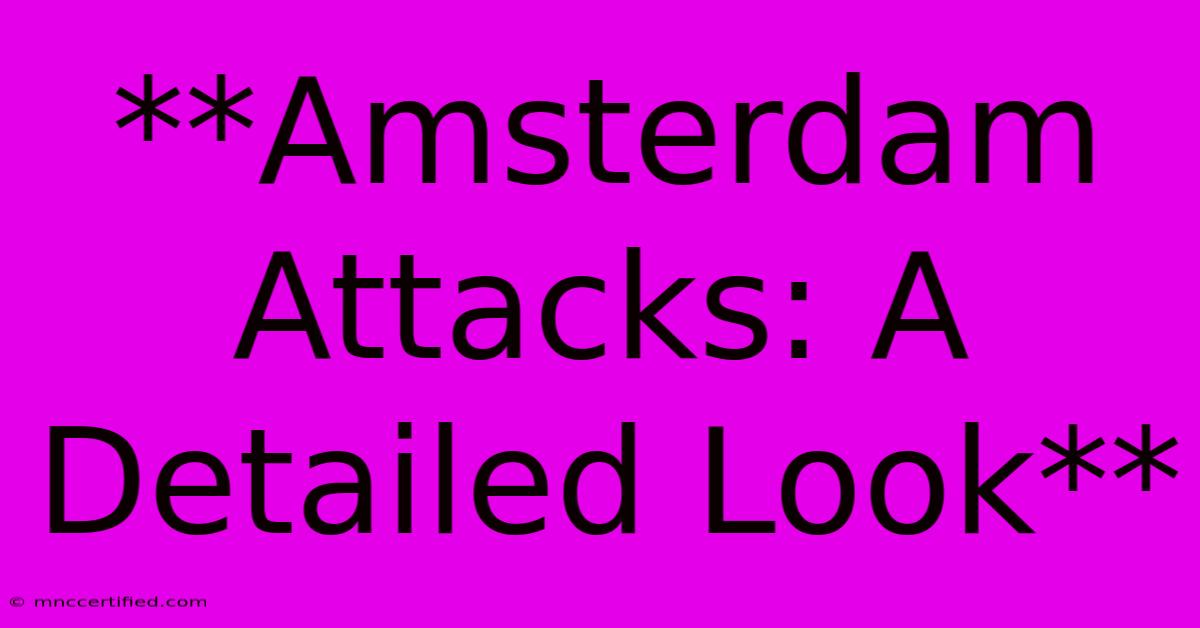 **Amsterdam Attacks: A Detailed Look** 