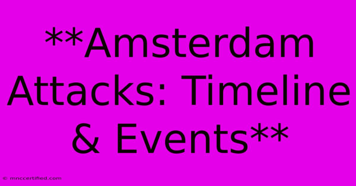 **Amsterdam Attacks: Timeline & Events**