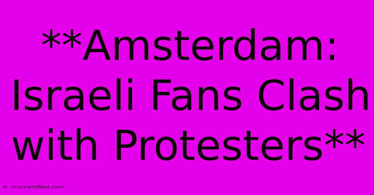 **Amsterdam: Israeli Fans Clash With Protesters**