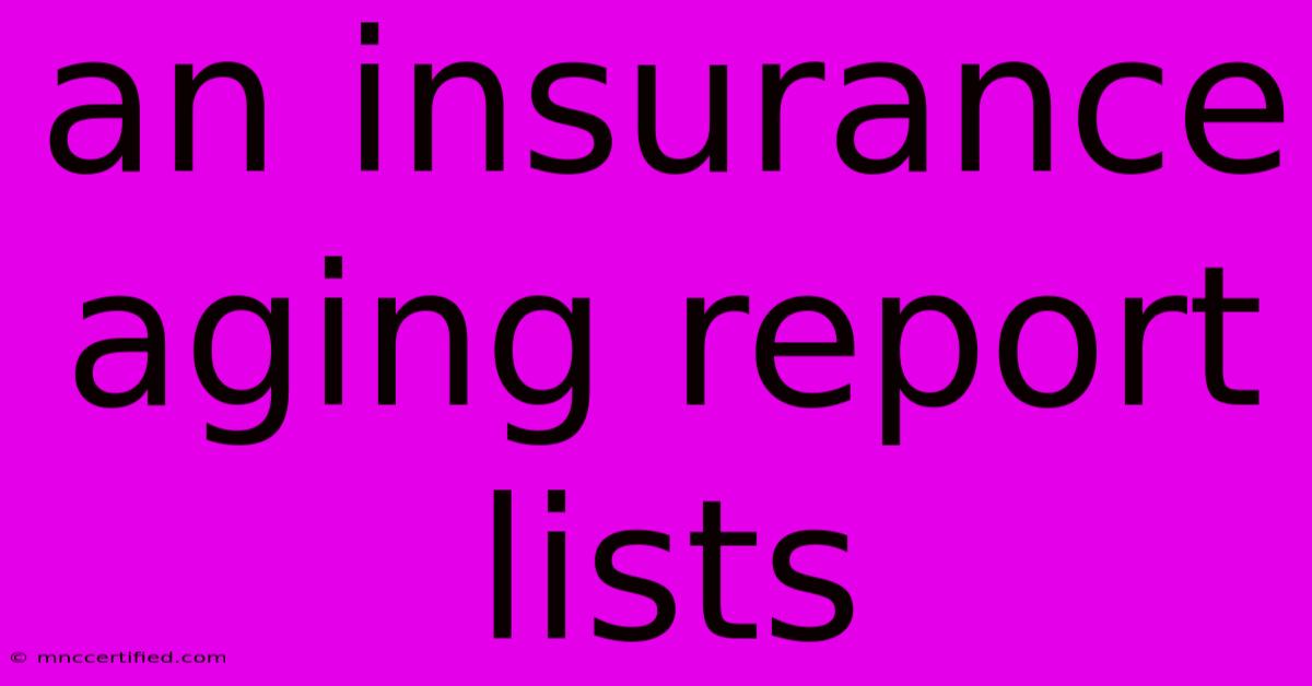 An Insurance Aging Report Lists