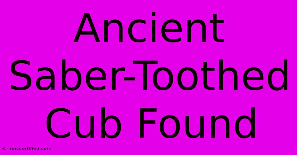 Ancient Saber-Toothed Cub Found