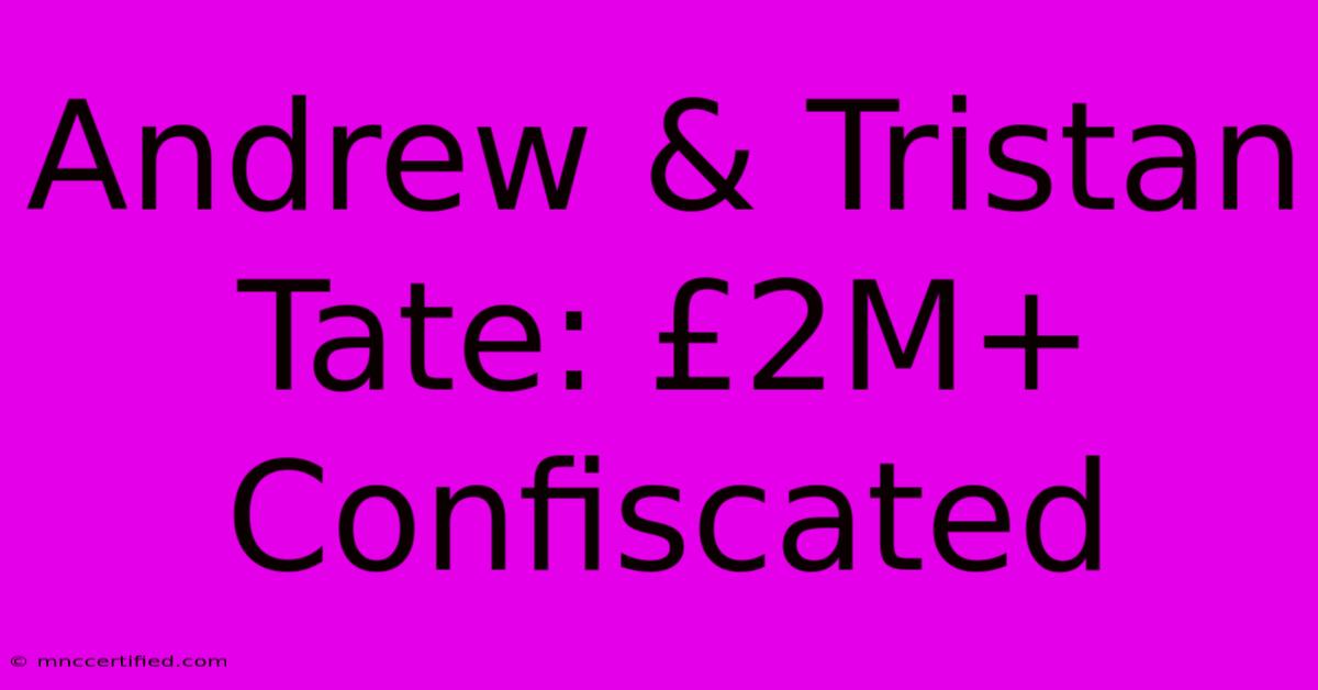 Andrew & Tristan Tate: £2M+ Confiscated