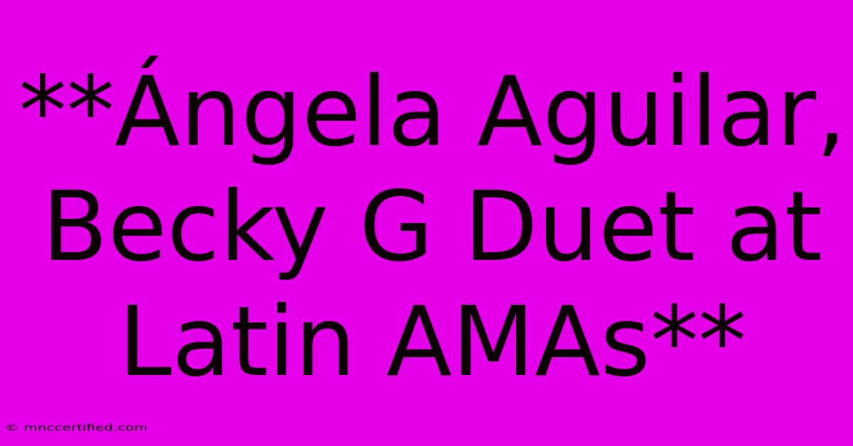 **Ángela Aguilar, Becky G Duet At Latin AMAs** 