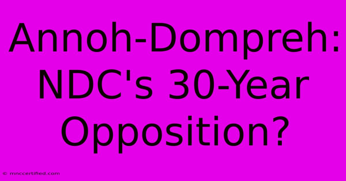 Annoh-Dompreh: NDC's 30-Year Opposition?