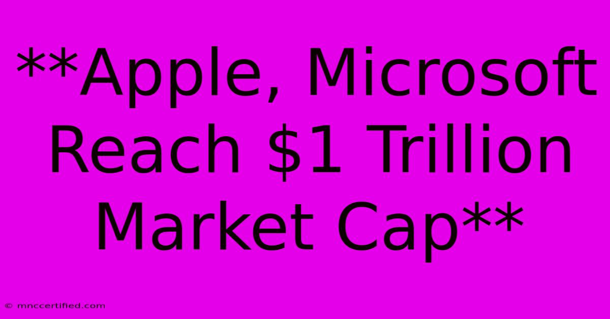 **Apple, Microsoft Reach $1 Trillion Market Cap**