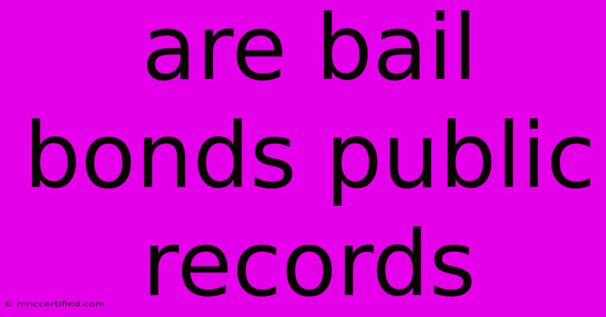 Are Bail Bonds Public Records