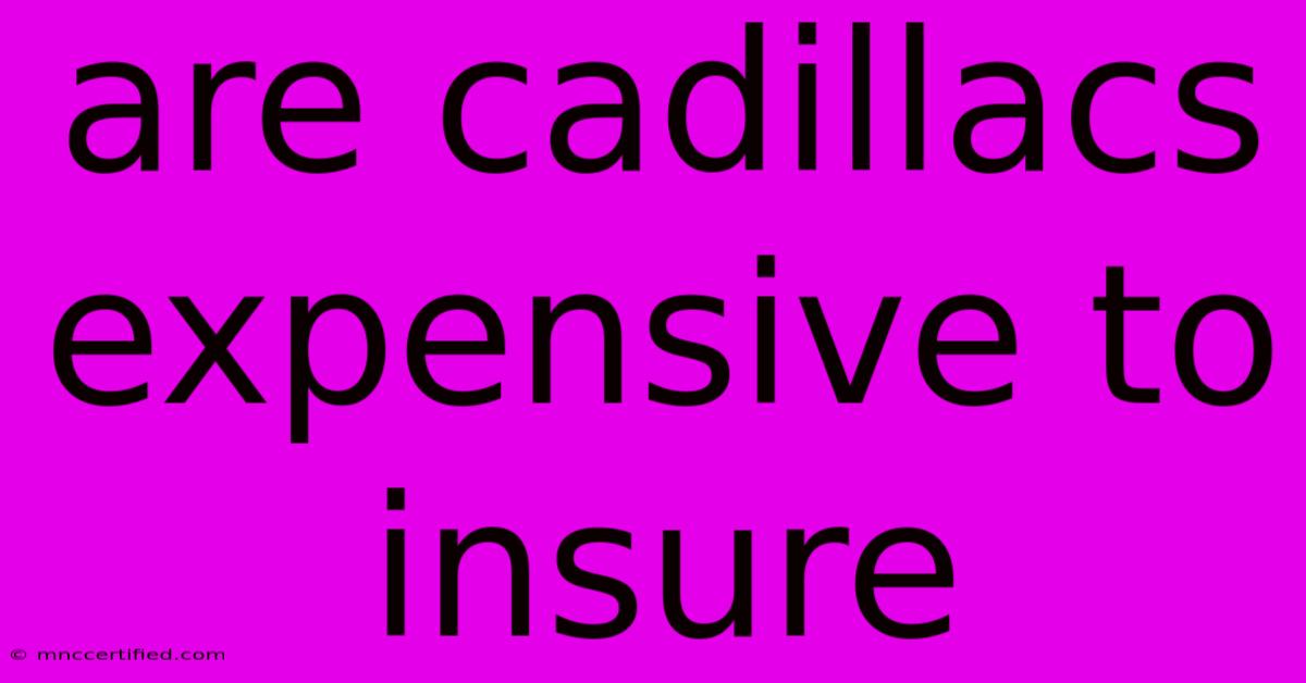 Are Cadillacs Expensive To Insure