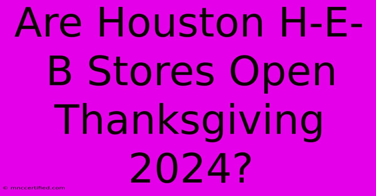 Are Houston H-E-B Stores Open Thanksgiving 2024?