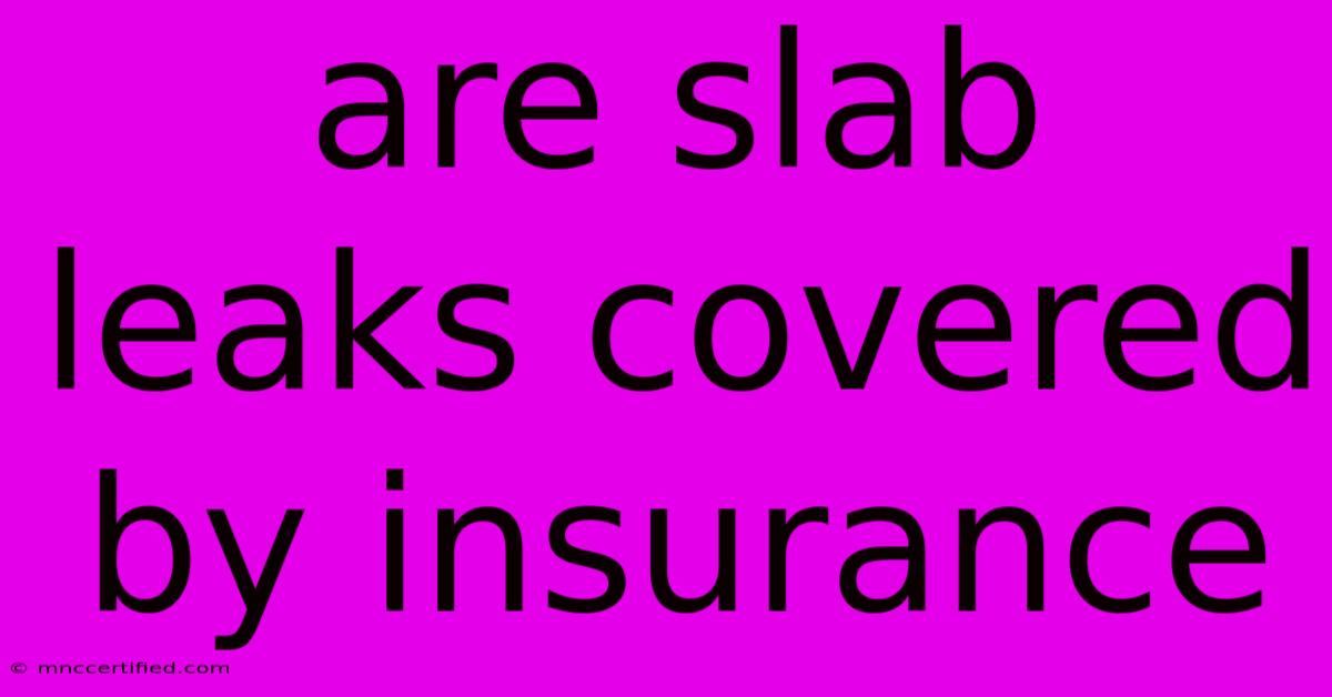 Are Slab Leaks Covered By Insurance