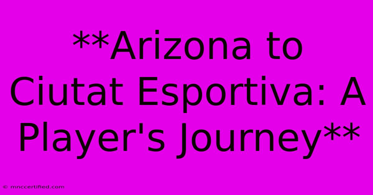 **Arizona To Ciutat Esportiva: A Player's Journey**