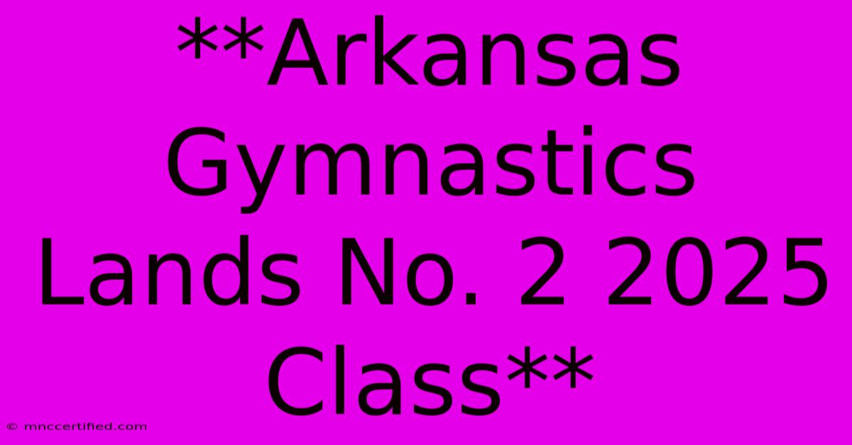 **Arkansas Gymnastics Lands No. 2 2025 Class**