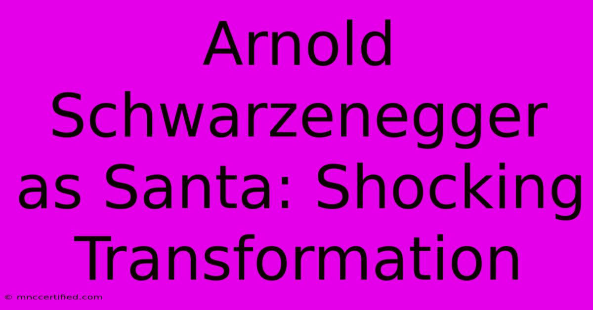 Arnold Schwarzenegger As Santa: Shocking Transformation