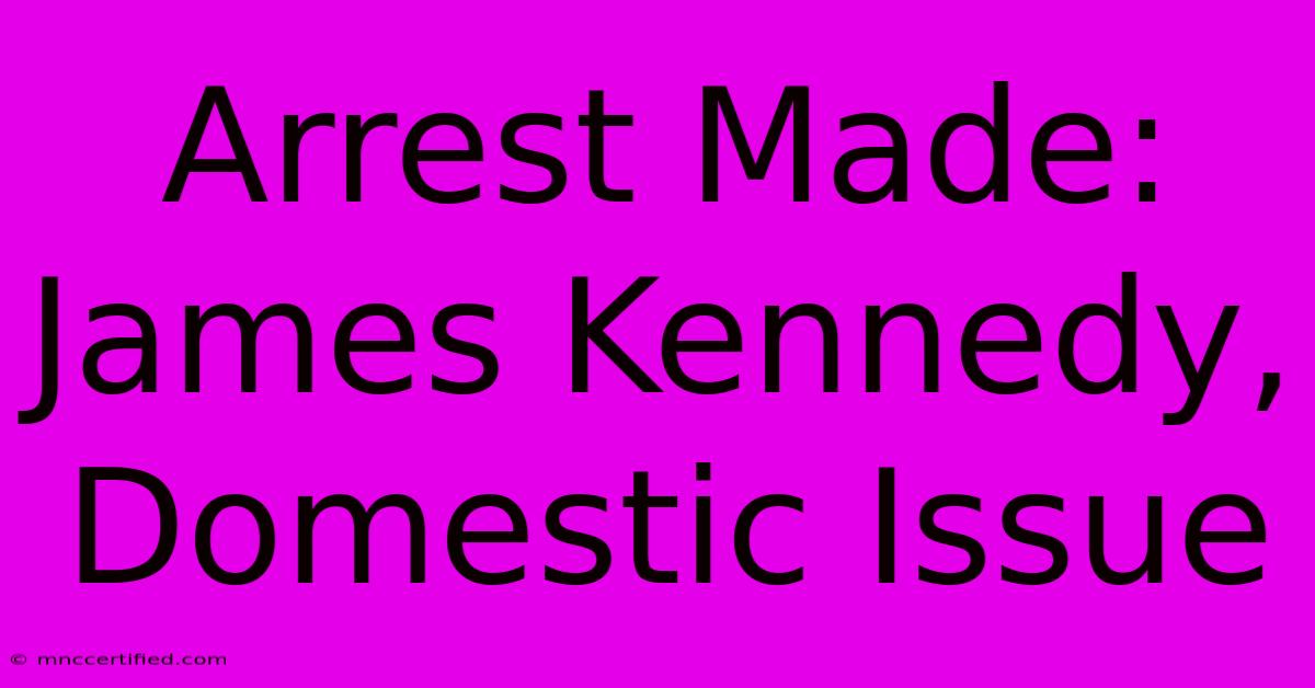 Arrest Made: James Kennedy, Domestic Issue