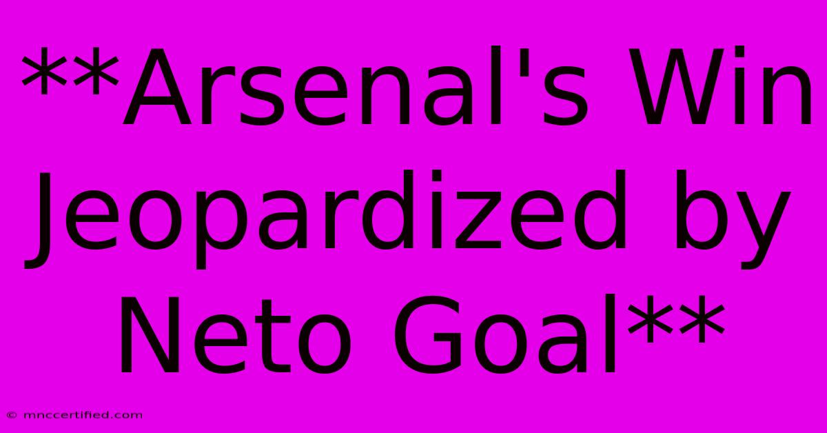 **Arsenal's Win Jeopardized By Neto Goal** 