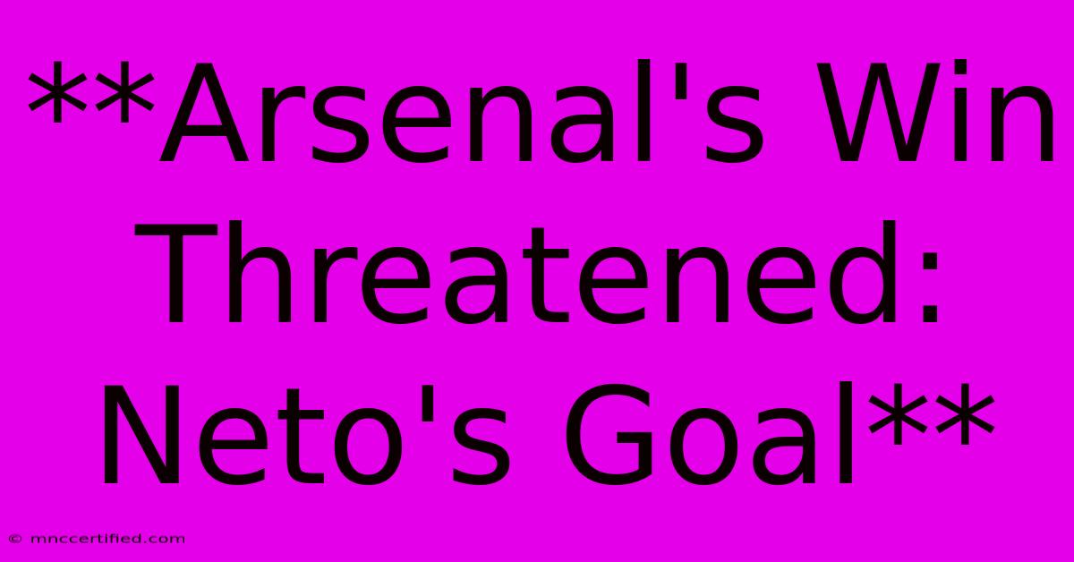 **Arsenal's Win Threatened: Neto's Goal**