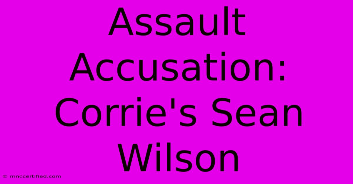 Assault Accusation: Corrie's Sean Wilson