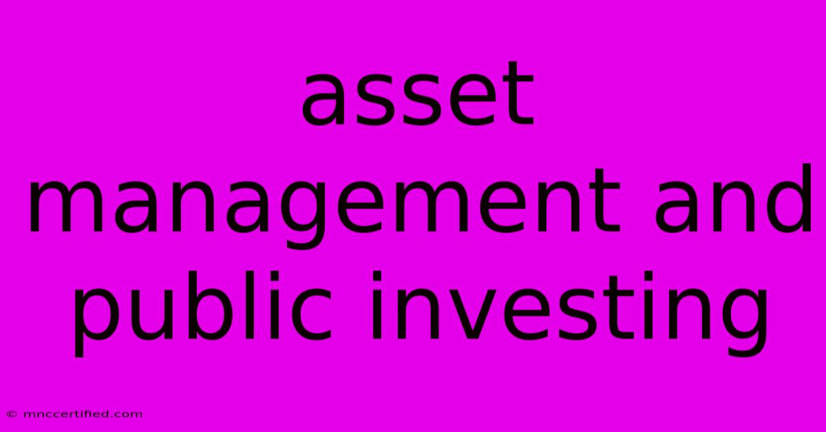 Asset Management And Public Investing