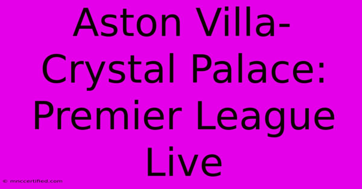 Aston Villa-Crystal Palace: Premier League Live