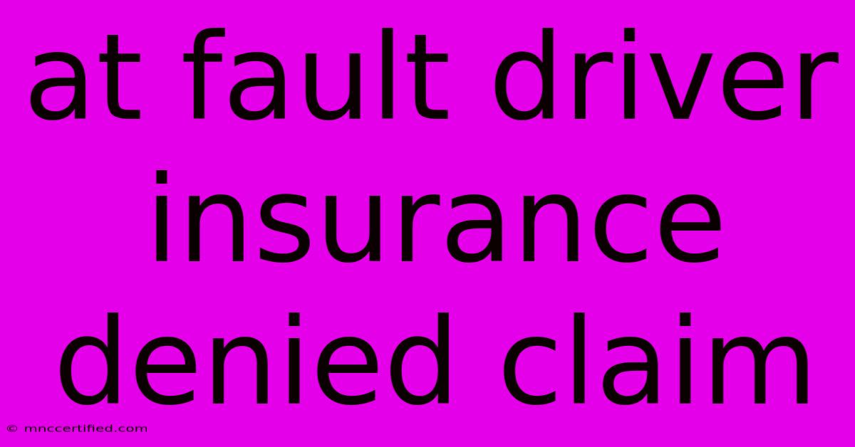 At Fault Driver Insurance Denied Claim