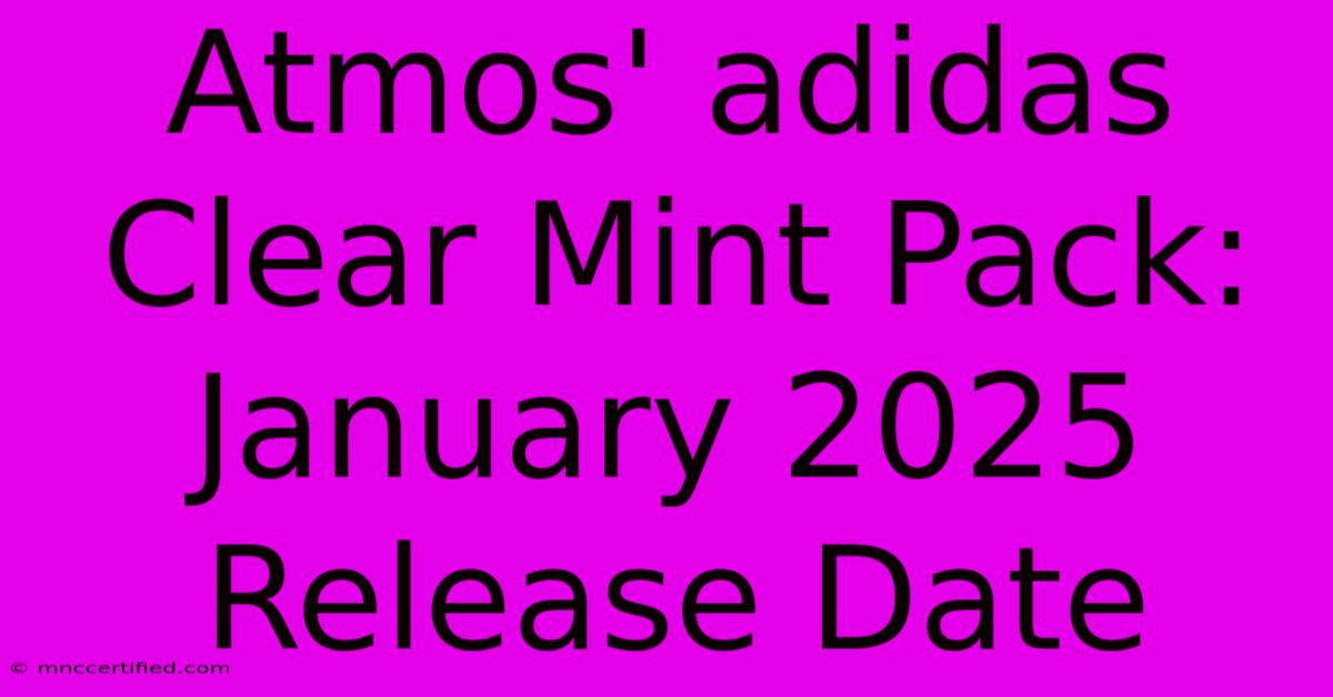 Atmos' Adidas Clear Mint Pack: January 2025 Release Date