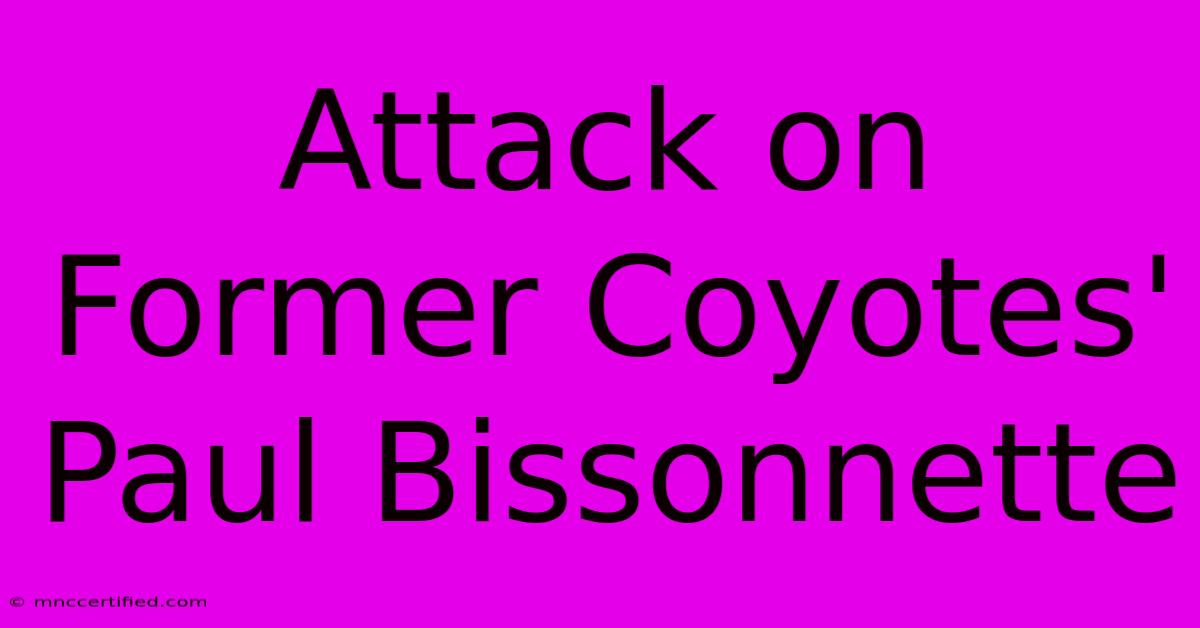 Attack On Former Coyotes' Paul Bissonnette