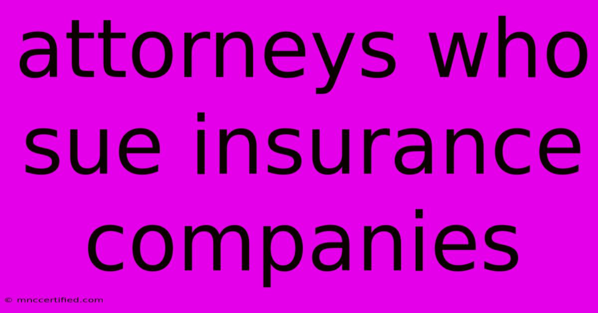 Attorneys Who Sue Insurance Companies