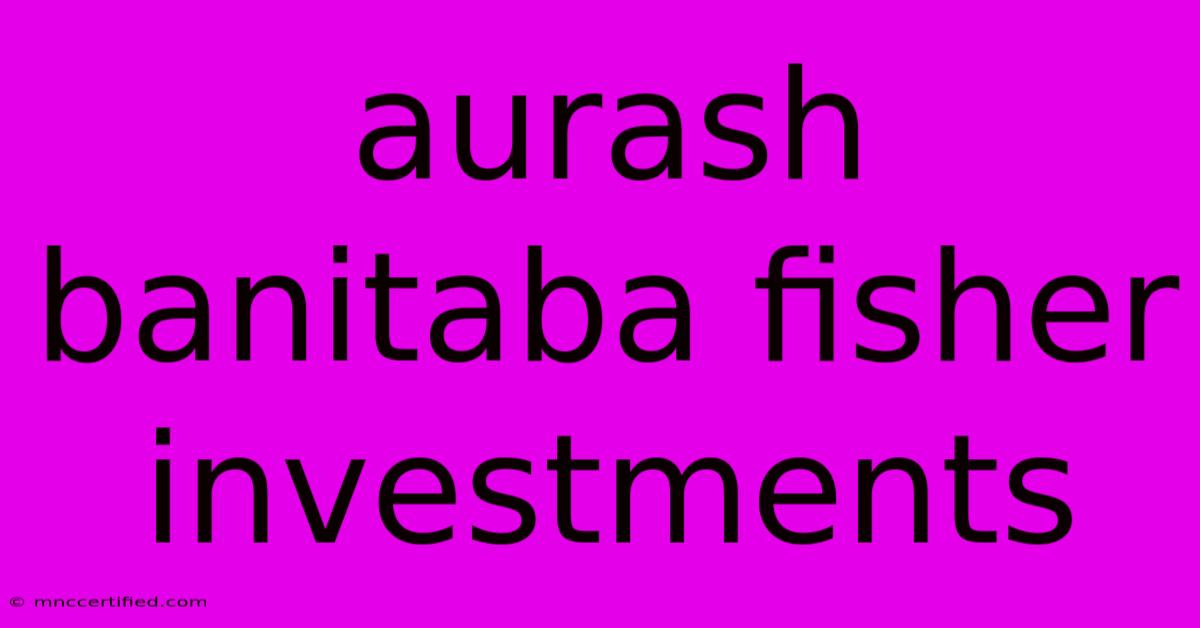 Aurash Banitaba Fisher Investments