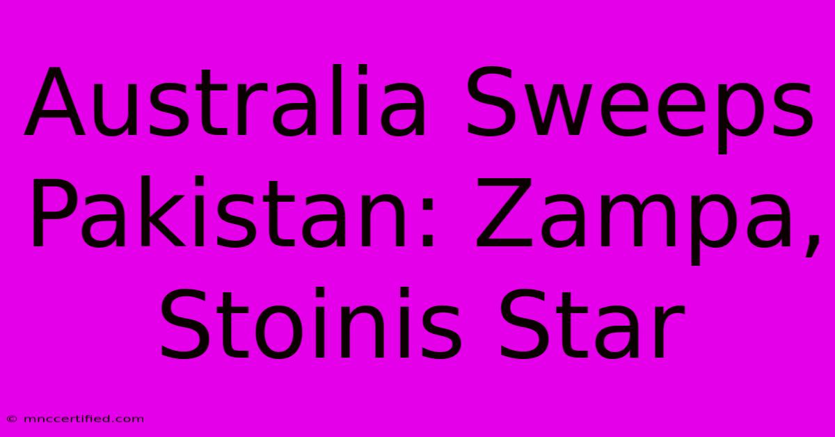 Australia Sweeps Pakistan: Zampa, Stoinis Star