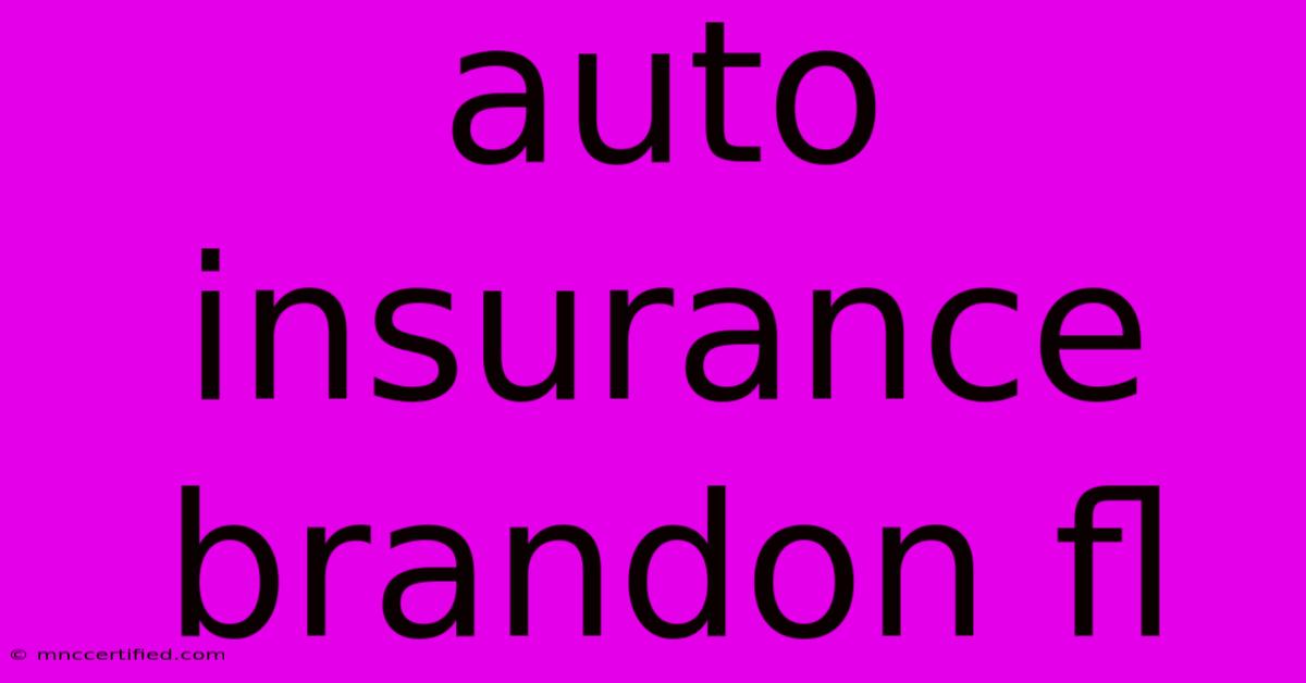 Auto Insurance Brandon Fl