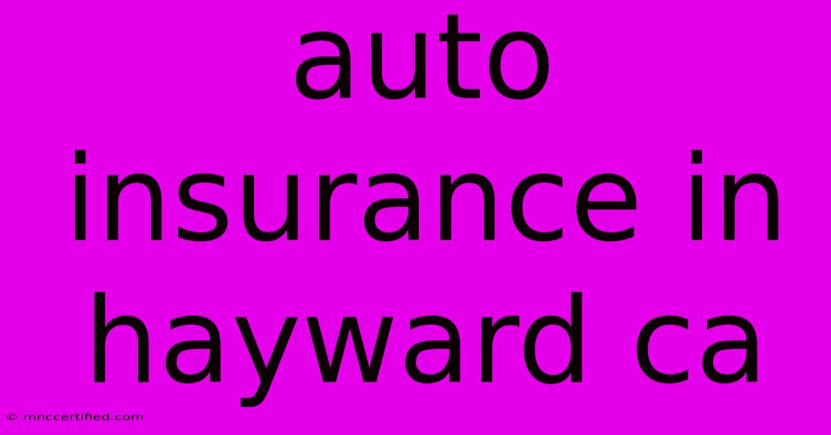 Auto Insurance In Hayward Ca