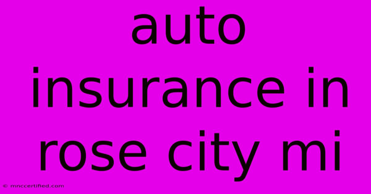 Auto Insurance In Rose City Mi