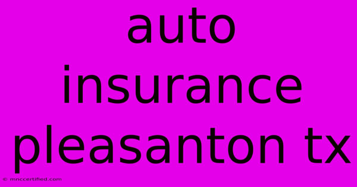 Auto Insurance Pleasanton Tx