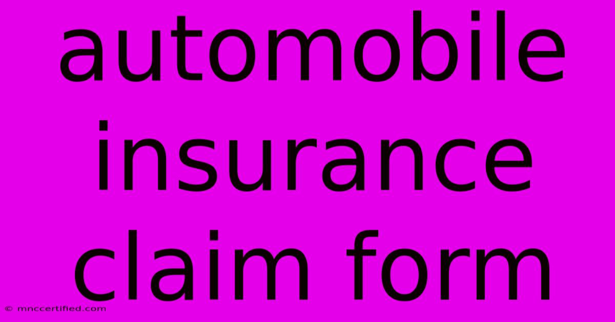 Automobile Insurance Claim Form