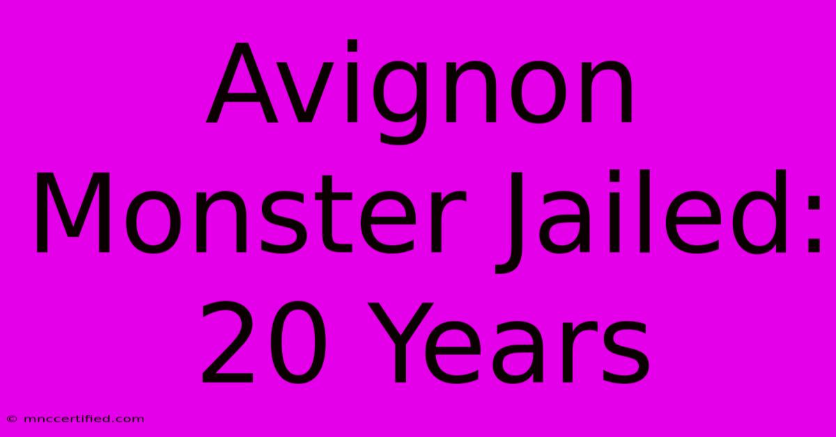 Avignon Monster Jailed: 20 Years