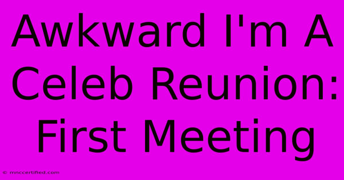 Awkward I'm A Celeb Reunion: First Meeting