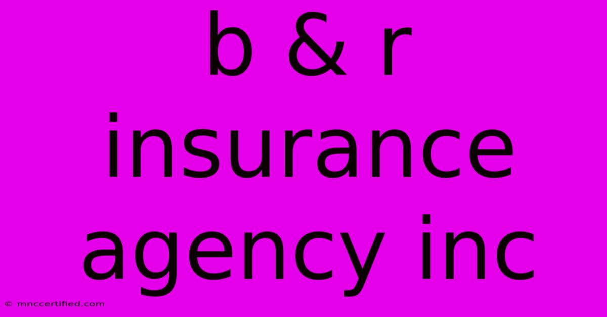 B & R Insurance Agency Inc