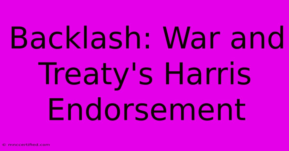 Backlash: War And Treaty's Harris Endorsement