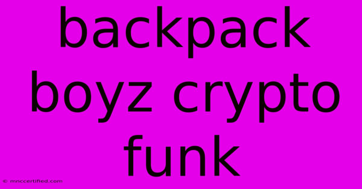 Backpack Boyz Crypto Funk