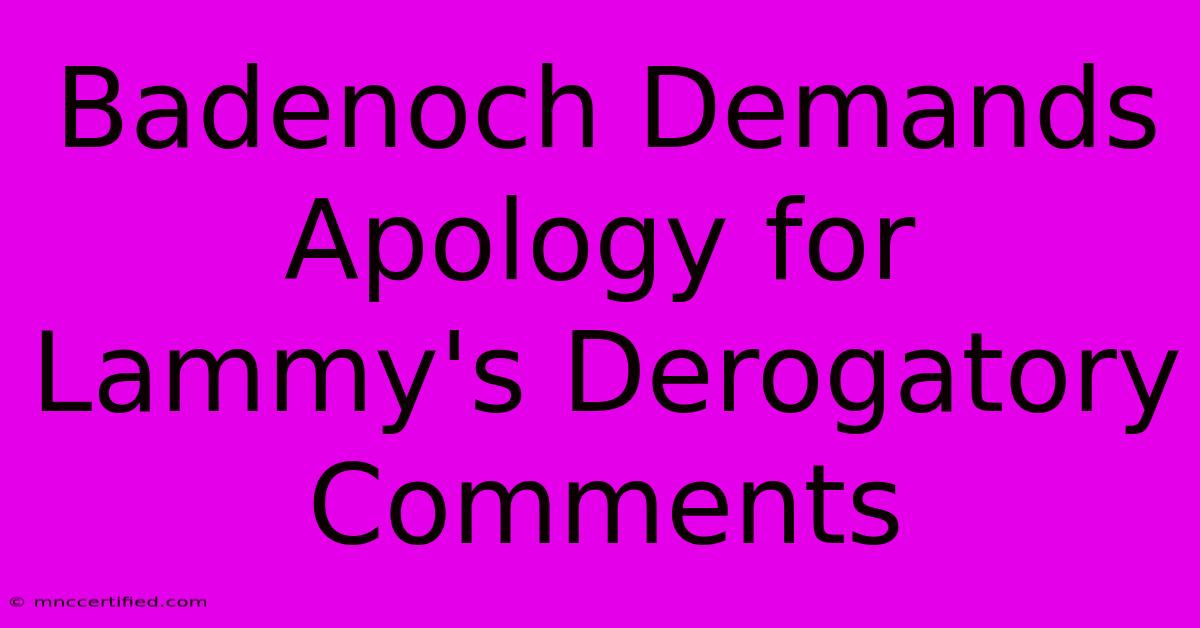 Badenoch Demands Apology For Lammy's Derogatory Comments