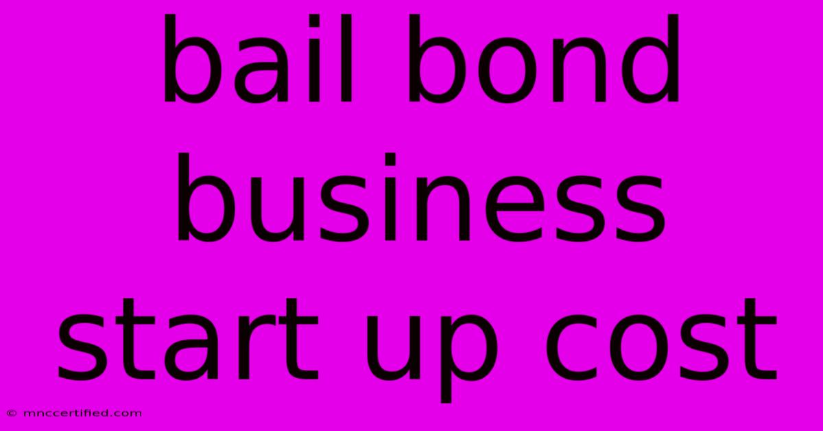 Bail Bond Business Start Up Cost