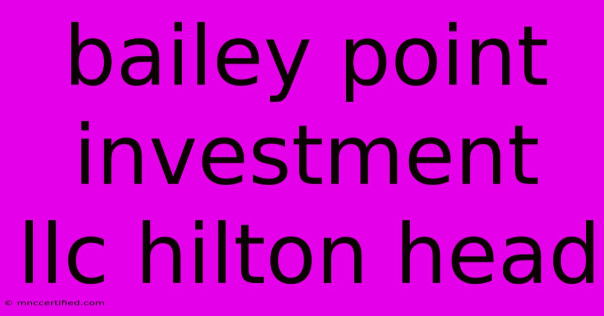 Bailey Point Investment Llc Hilton Head