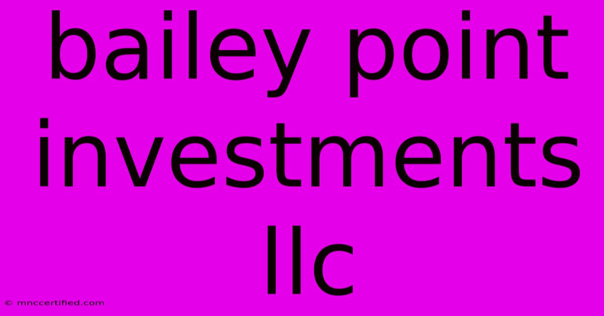 Bailey Point Investments Llc