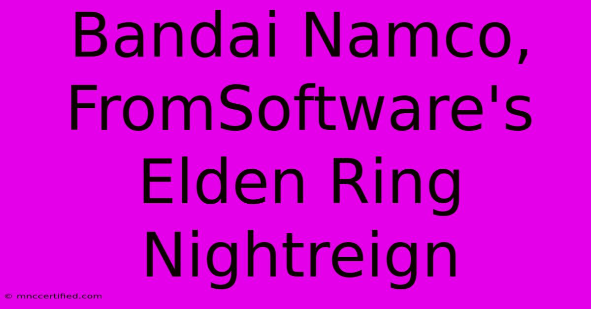 Bandai Namco, FromSoftware's Elden Ring Nightreign