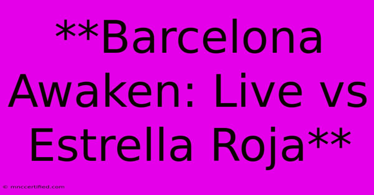 **Barcelona Awaken: Live Vs Estrella Roja**