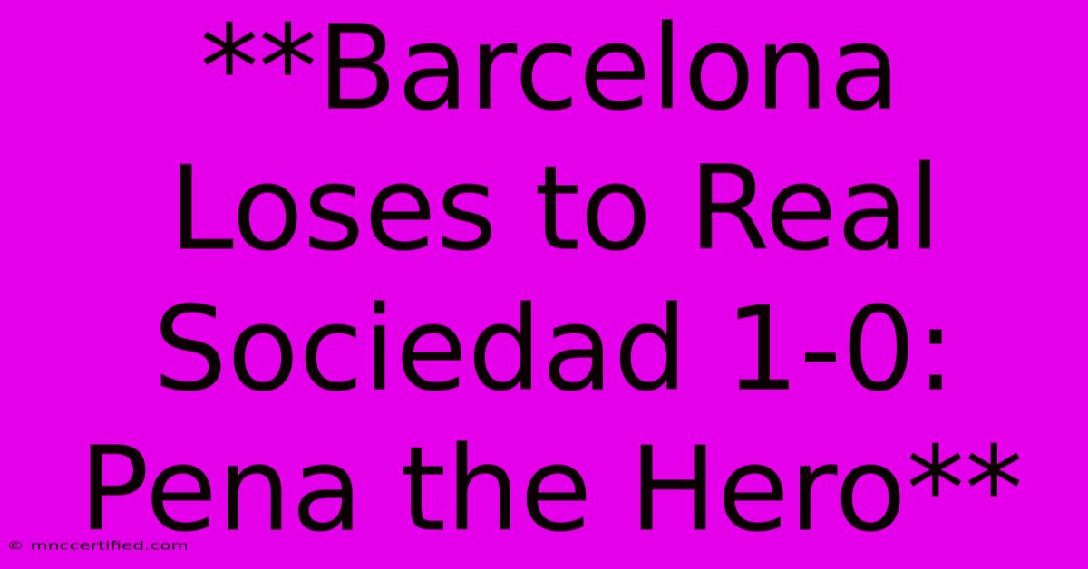 **Barcelona Loses To Real Sociedad 1-0: Pena The Hero**