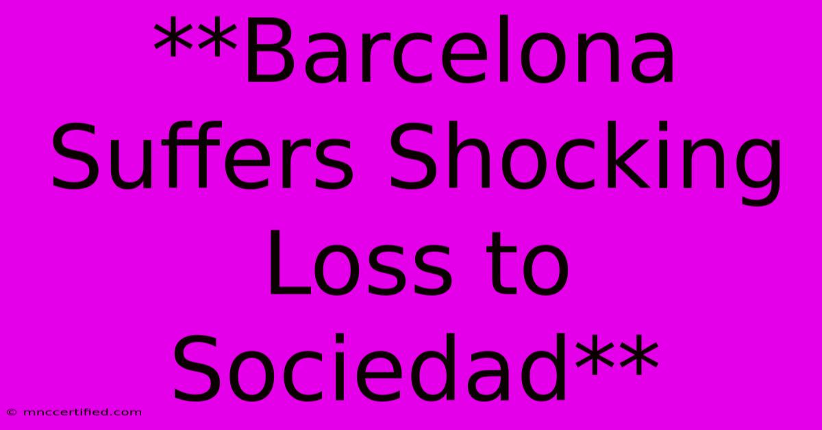 **Barcelona Suffers Shocking Loss To Sociedad**