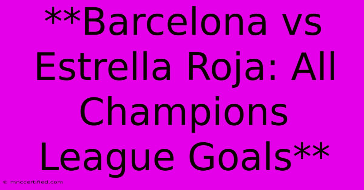 **Barcelona Vs Estrella Roja: All Champions League Goals** 